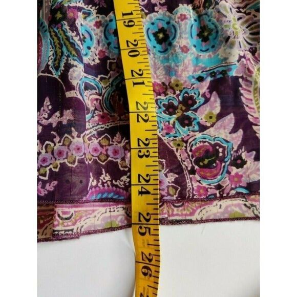 Jordache Juniors Top Blouse Sheer Pullover Bell 3/4‎ Sleeve Round Neck XL - Picture 11 of 12